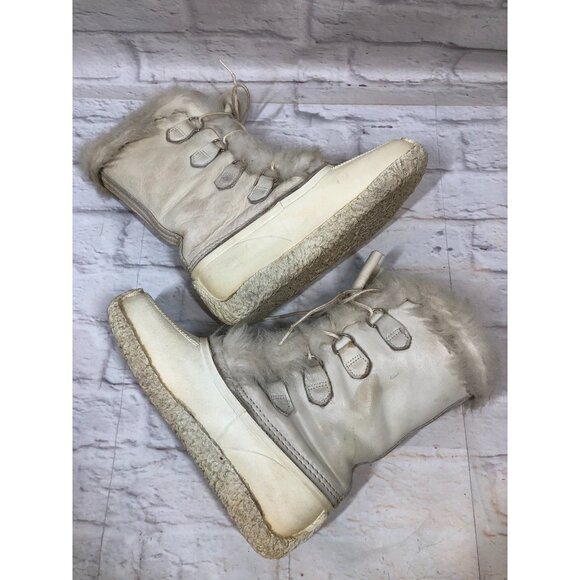 SOREL Nanook Faux Fur Trim Lace Up Mid-Calf Leather Winter Snow Boots Womens 9 ( - Picture 5 of 11